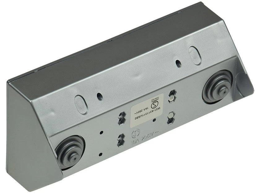 2-fach Steckdosenblock + 2x USB, Silber 250V~/ 16A, Aufbaumontage, USB 3,1A 2 2-fach Steckdosenblock + 2x USB, Silber 250V~/ 16A, Aufbaumontage, USB 3,1A – Bild 2