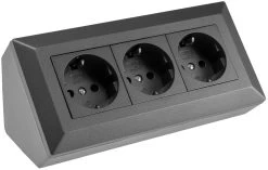 3-fach Steckdosenblock, Anthrazit 250V~/ 16A, Aufbaumontage