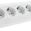 5-fach Steckdosenblock, Weiß 250V~/ 16A, Aufbaumontage