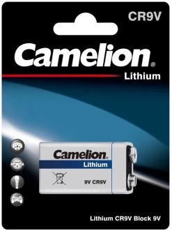 9V-Block-Batterie CAMELION Lithium 1200mAh, Ideal Für Rauchwarnmelder