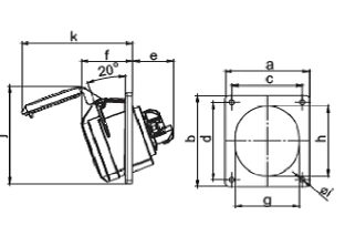 CEE Anbausteckdose Turbo Twist Schräg 400V 16A IP44 PCE 415-6TT 2 CEE Anbausteckdose Turbo Twist Schräg 400V 16A IP44 PCE 415-6TT – Bild 2