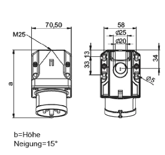 CEE Wandgerätestecker 400V 32A IP44 PCE 525-6 2 CEE Wandgerätestecker 400V 32A IP44 PCE 525-6 – Bild 2