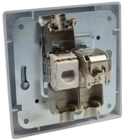 DELPHI Netzwerk-Dose 2x CAT6 Inkl. Rahmen, UP, Silber -Philips Store delphi netzwerk dose 2x cat6 inkl rahmen up silber4