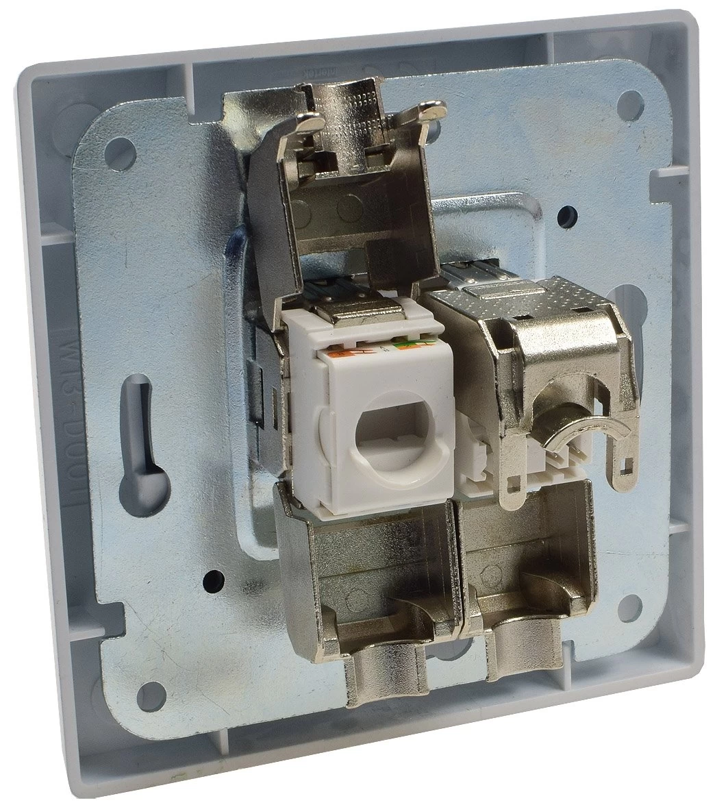 DELPHI Netzwerk-Dose 2x CAT6 Inkl. Rahmen, UP, Weiß 3 DELPHI Netzwerk-Dose 2x CAT6 Inkl. Rahmen, UP, Weiß – Bild 3