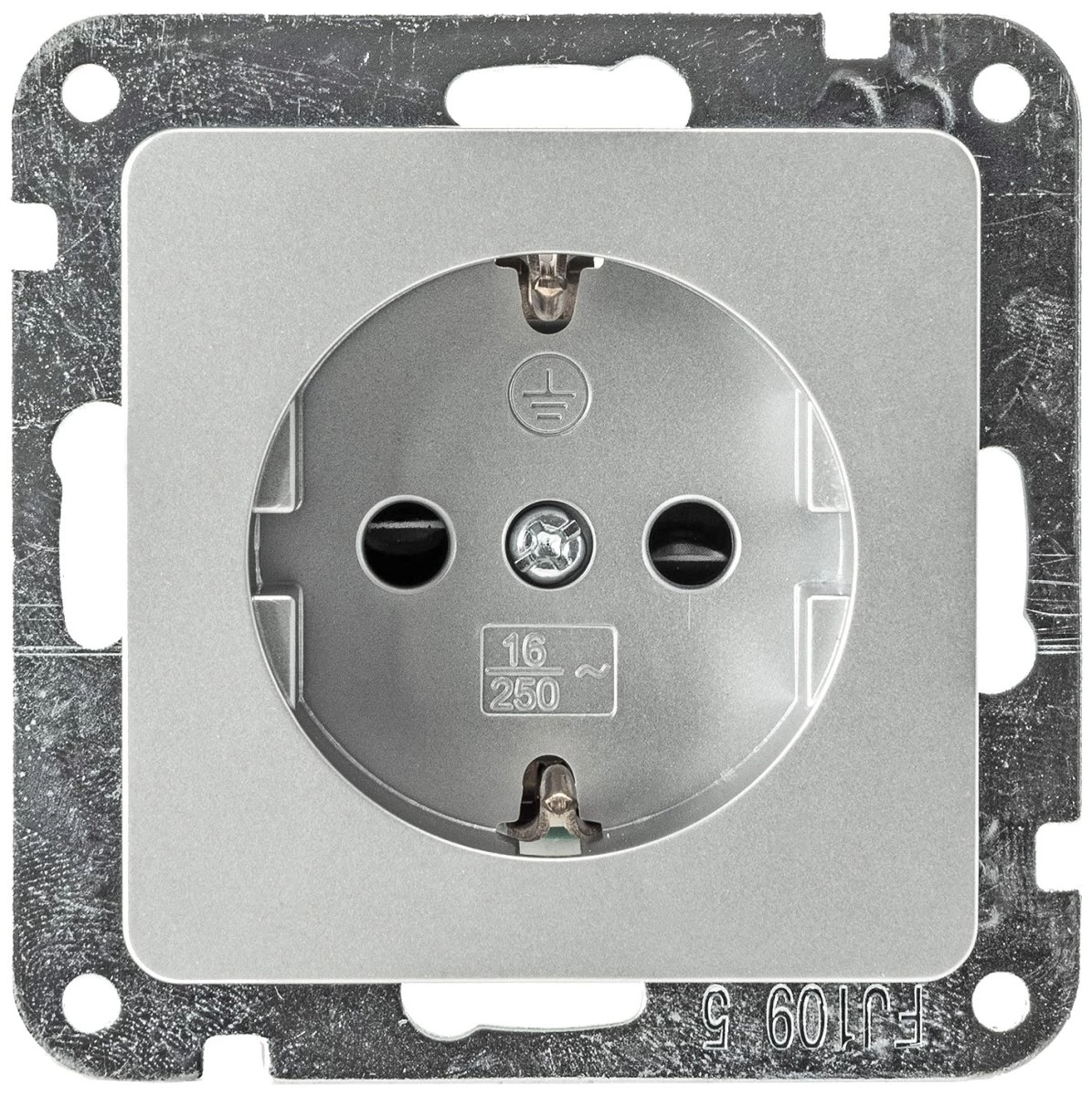 DELPHI Schutzkontakt-Steckdose, Silber 250V~/ 16A, Steckanschluss, Ohne Rahmen 1 DELPHI Schutzkontakt-Steckdose, Silber 250V~/ 16A, Steckanschluss, Ohne Rahmen