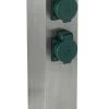 Eglo 90748 PARK 4 Steckdosensäule 110x110mm Edelstahl Grün IP44