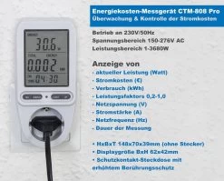 Energiekosten-Messgerät "CTM-808 Pro" LC-Display, Messung Bis Zu 3680W -Philips Store energiekosten messgeraet ctm 808 pro lc display messung bis zu 3680w3