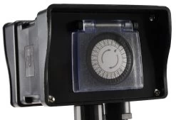 Gartensteckdose Mit Erdspieß, 2-fach IP44, 2m Kabel, Zeitschaltuhr -Philips Store gartensteckdose mit erdspiess 2 fach ip44 2m kabel zeitschaltuhr3