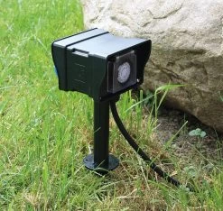 Gartensteckdose Mit Erdspieß, 2-fach IP44, 2m Kabel, Zeitschaltuhr -Philips Store gartensteckdose mit erdspiess 2 fach ip44 2m kabel zeitschaltuhr4