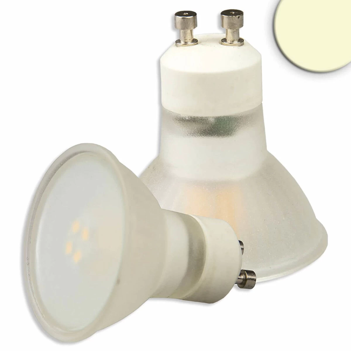 GU10 LED Strahler 3W, 270°, Opal, Warmweiß 1 GU10 LED Strahler 3W, 270°, Opal, Warmweiß