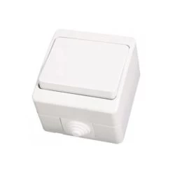 Gunsan IP54 Schalter Lichtschalter Ein-/Ausschalter Feuchtraum Aufputz Weiss