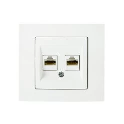 Gunsan Moderna Datenbuchse 2-fach CAT5e Internet Netzwerk Weiss