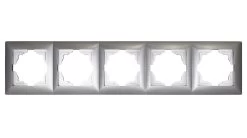 Gunsan Visage 5-fach Rahmen Für 5 Steckdosen Schalter Dimmer Silber