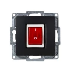 Gunsan Visage Beleuchteter Ein-Ausschalter Für Durchlauferhitzer Usw. Unterputz Schwarz