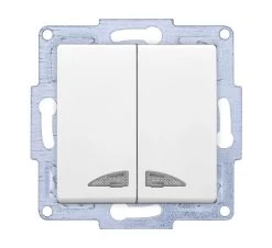 Gunsan VISAGE + MODERNA Modul Schalter 2-fach Ein-/Ausschalter Beleuchtet Weiss