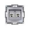 Gunsan Visage Telefon Steckdose 2-fach CAT3 Silber