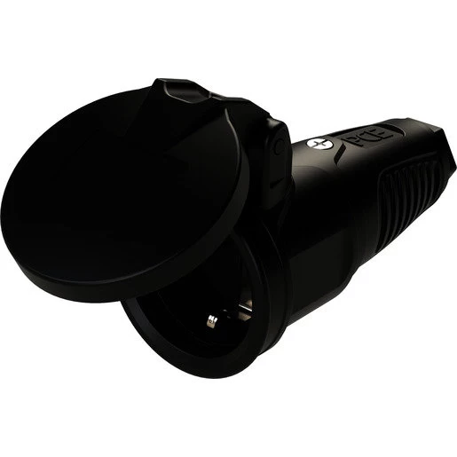 Kupplung Schutzkontaktkupplung Vollgummi Mit Klappdeckel 250V IP54 PCE 2522-ss 1 Kupplung Schutzkontaktkupplung Vollgummi Mit Klappdeckel 250V IP54 PCE 2522-ss