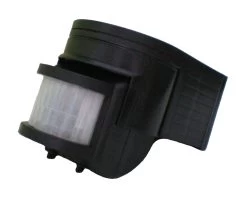 LED Bewegungsmelder IP44 Schwarz (180 Grad, 12m, Relais)
