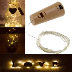 LED Flaschen-Lichterkette "CuteBottle" 20 LEDs, 2m, Warmweiß, Batterie, 10x Set