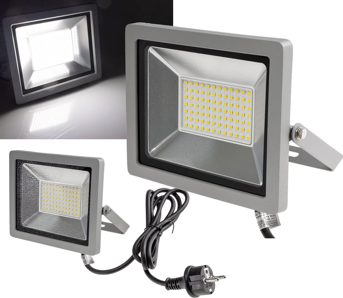 LED-Fluter SlimLine "CTF-SLT 30" Silber 30W, 2960lm, 4000K, Neutralweiß, IP44 1 LED-Fluter SlimLine "CTF-SLT 30" Silber 30W, 2960lm, 4000K, Neutralweiß, IP44