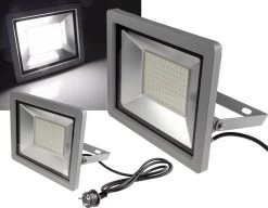 LED-Fluter SlimLine "CTF-SLT 99" Silber 100W, 9230lm, 4000K, Neutralweiß, IP44