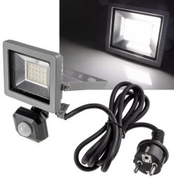 LED-Fluter SlimLine "CTF-SLT10 PIR" 10W, IP44, 923lm, 4000K, Bewegungsmelder