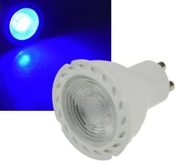 LED Strahler GU10 "LDS-50" Blau 38°, 230V/5W