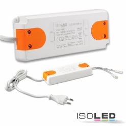LED Trafo MiniAMP 24V/DC, 0-50W, 120cm Kabel Mit Flachstecker, Sekundär 2 Female Buchsen