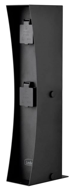 Ledino Steckdosensäule 2er Connect D2A, Anthrazit Außen Für Garten, Terrasse