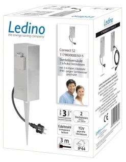 Ledino Steckdosensäule 2er Mit Erdspieß Connect S2, Edelstahl Außen Für Garten 5 Ledino Steckdosensäule 2er Mit Erdspieß Connect S2, Edelstahl Außen Für Garten -Philips Store ledino steckdosensaeule 2er mit erdspiess connect s2 edelstahl aussen fuer garten3