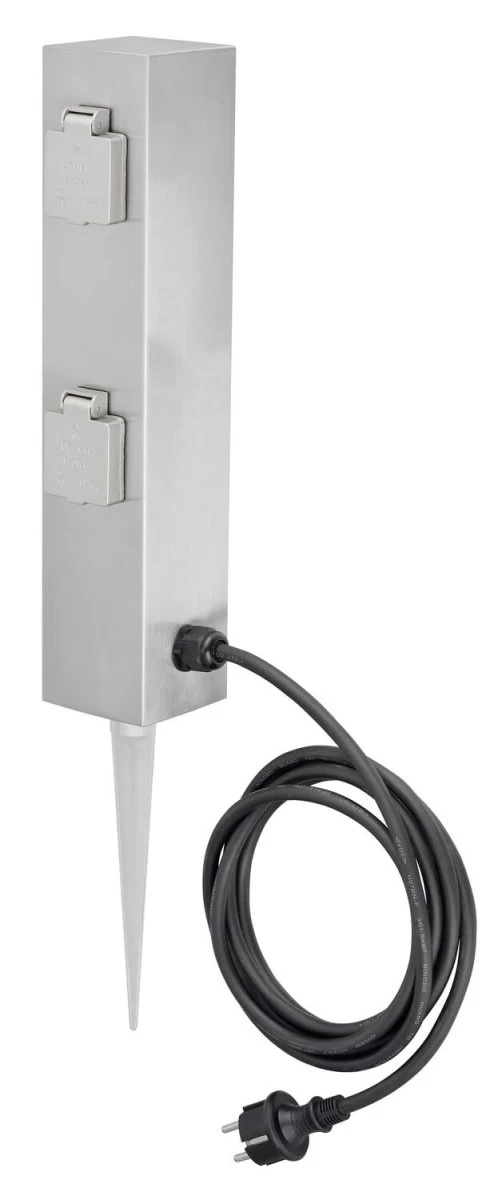 Ledino Steckdosensäule 4er Mit Erdspieß Connect S4, Edelstahl Außen 2 Ledino Steckdosensäule 4er Mit Erdspieß Connect S4, Edelstahl Außen – Bild 2