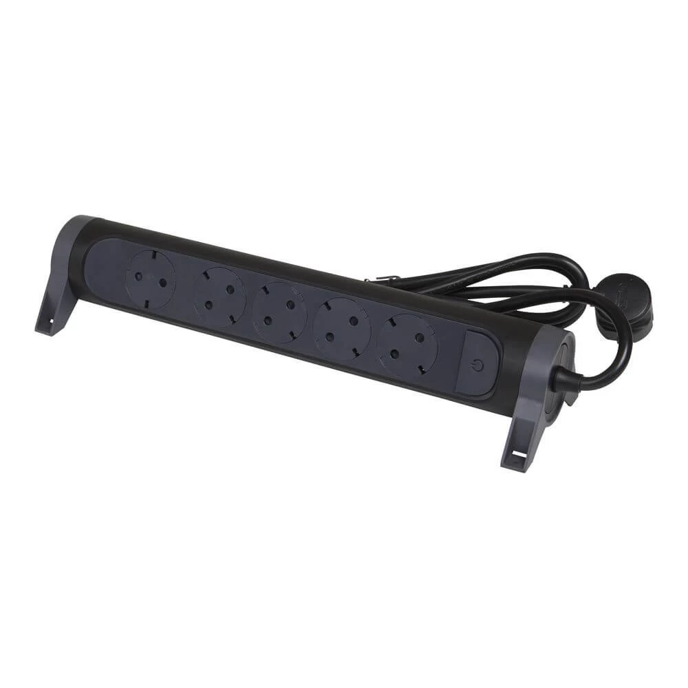 Legrand Drehbare Steckdosenleiste 5x Steckdose, 1,5m Kabel Schwarz 694532 1 Legrand Drehbare Steckdosenleiste 5x Steckdose, 1,5m Kabel Schwarz 694532