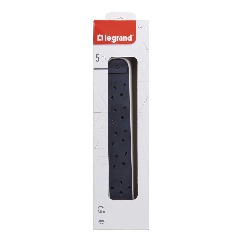 Legrand Drehbare Steckdosenleiste 5x Steckdose, 5m Kabel Weiss-schwarz 694542 3 Legrand Drehbare Steckdosenleiste 5x Steckdose, 5m Kabel Weiss-schwarz 694542 – Bild 3