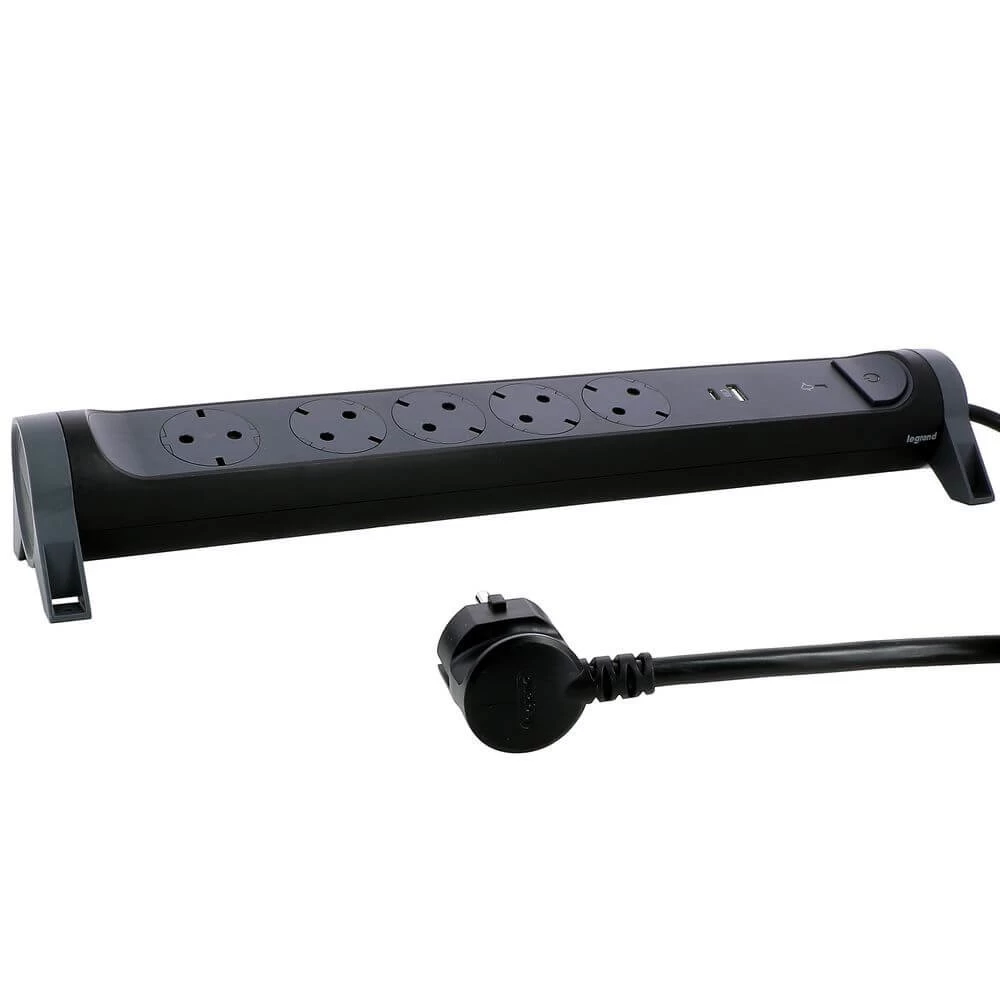 Legrand Drehbare Steckdosenleiste 5x Steckdose, USB-A, USB-C, SPD, 1,5m Kabel Schwarz 694514 5 Legrand Drehbare Steckdosenleiste 5x Steckdose, USB-A, USB-C, SPD, 1,5m Kabel Schwarz 694514 – Bild 5