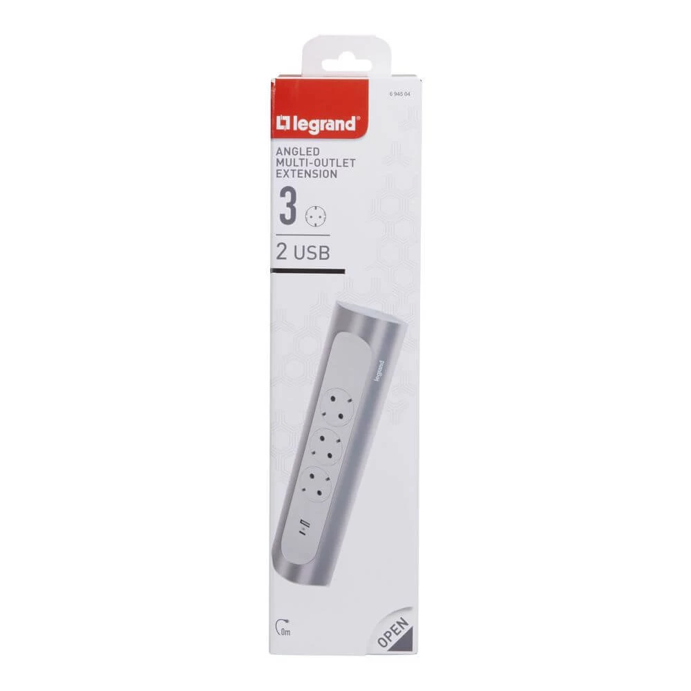 Legrand Ecksteckdosenleiste 3x Steckdose, USB-A, USB-C, Ohne Kabel Ultraweiß/Aluminium 694504 2 Legrand Ecksteckdosenleiste 3x Steckdose, USB-A, USB-C, Ohne Kabel Ultraweiß/Aluminium 694504 – Bild 2