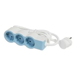 Legrand Flache Steckdosenleiste 3x Steckdose, 1,5 Meter Kabel Soft Blue 694551