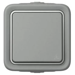 Legrand Plexo55 Wippschalter Universal Aus-/ Wechsel 1-polig Feuchtraum Aufputz Grau 069711