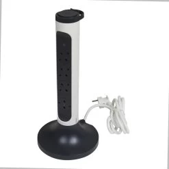 Legrand Tower 4x Steckdose, Überspannungsableiter, 2m Kabel Weiss-schwarz 694505