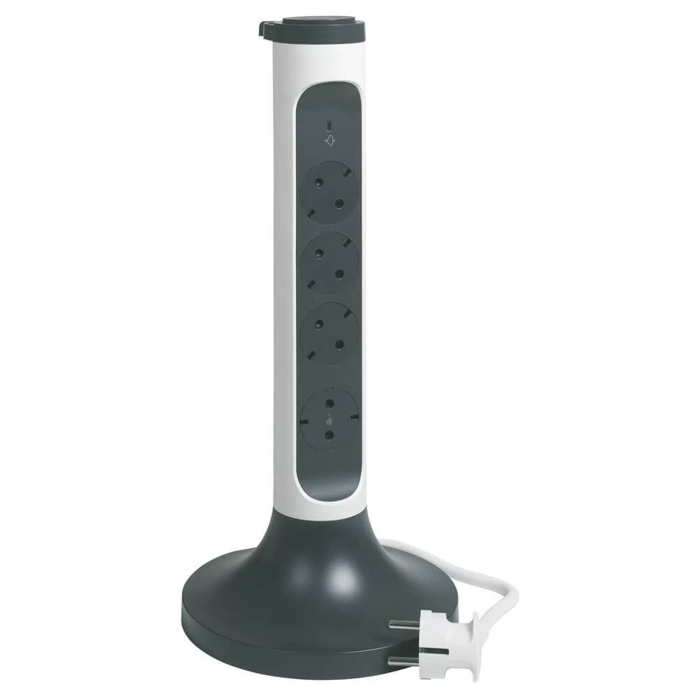 Legrand Tower 4x Steckdose, Überspannungsableiter, 2m Kabel Weiss-schwarz 694505 3 Legrand Tower 4x Steckdose, Überspannungsableiter, 2m Kabel Weiss-schwarz 694505 – Bild 3