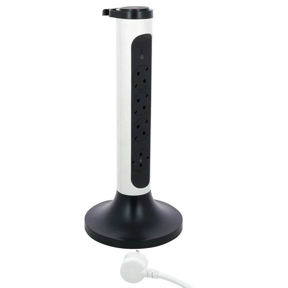 Legrand Tower 4x Steckdose, Überspannungsableiter, 2m Kabel Weiss-schwarz 694505 4 Legrand Tower 4x Steckdose, Überspannungsableiter, 2m Kabel Weiss-schwarz 694505 – Bild 4