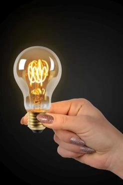 Lucide A60 LED Filament Lampe E27 5W Dimmbar Amber 49042/05/62