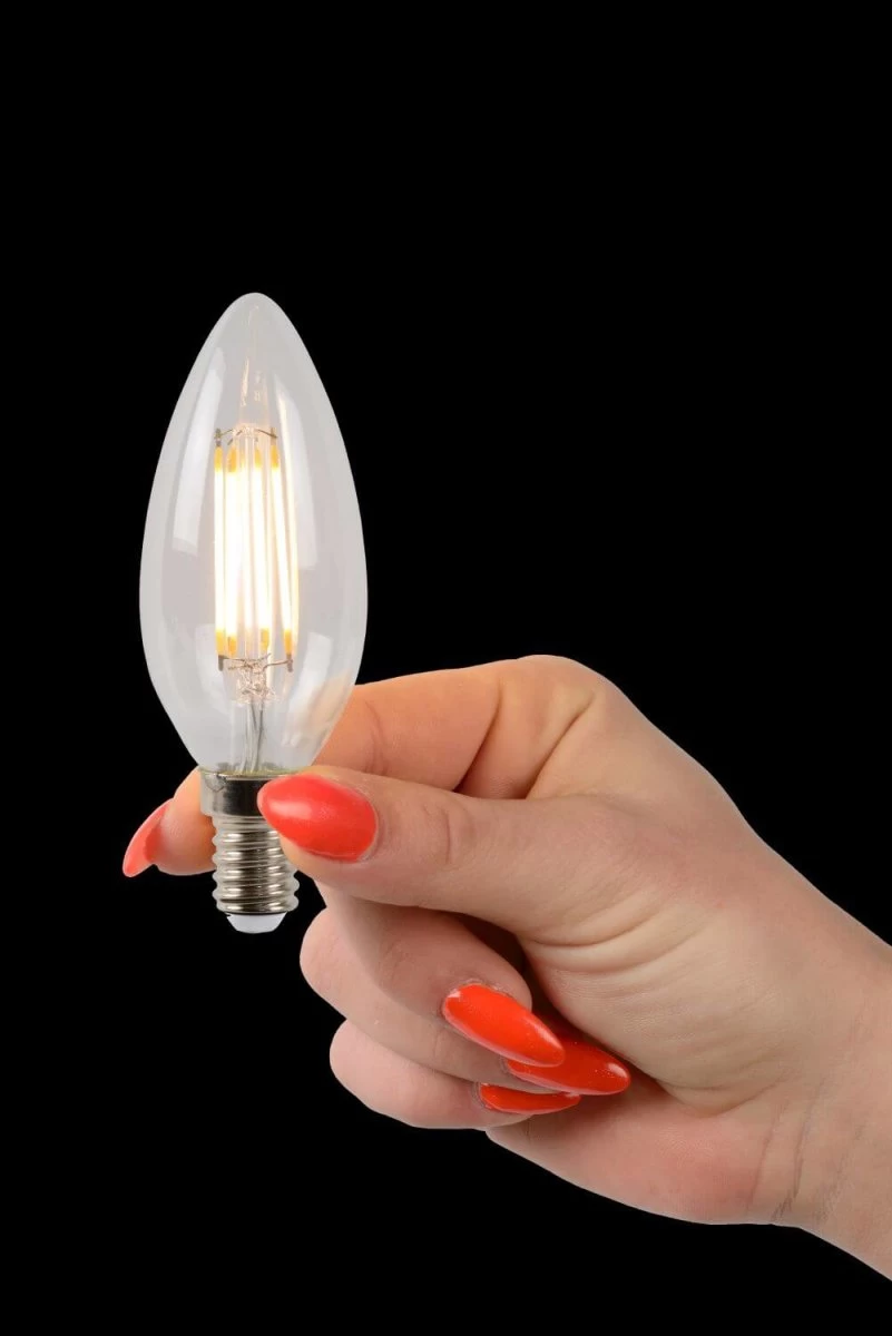 Lucide C35 LED Filament Lampe E14 4W Dimmbar Transparent 49023/04/60 1 Lucide C35 LED Filament Lampe E14 4W Dimmbar Transparent 49023/04/60
