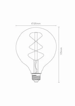 Lucide G125 LED Filament Lampe E27 5W Dimmbar Amber 49033/05/62 -Philips Store lucide g125 led filament lampe e27 5w dimmbar amber 49033 05 624