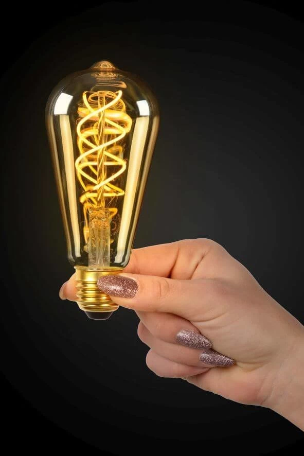 Lucide ST64 LED Filament Lampe E27 4,9W Dimmbar Amber 49034/05/62 1 Lucide ST64 LED Filament Lampe E27 4,9W Dimmbar Amber 49034/05/62