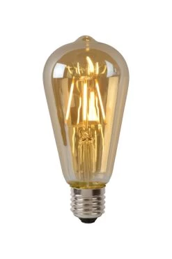 Lucide ST64 LED Filament Lampe E27 5W Dimmbar Amber 49068/05/62 -Philips Store lucide st64 led filament lampe e27 5w dimmbar amber 49068 05 622