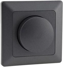 MILOS Dimmer Für LED Lampen, Anthrazit 250V~/ 3-60W, Inkl. Rahmen, UP