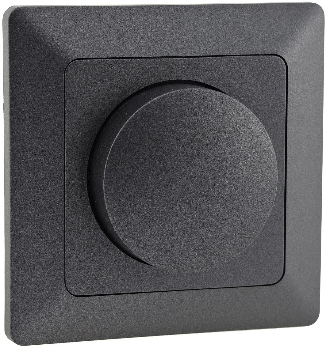 MILOS Dimmer Für LED Lampen, Anthrazit 250V~/ 3-60W, Inkl. Rahmen, UP 1 MILOS Dimmer Für LED Lampen, Anthrazit 250V~/ 3-60W, Inkl. Rahmen, UP