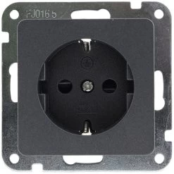 MILOS Schutzkontakt-Steckdose, Anthrazit 250V~/ 16A, OHNE Rahmen, Klemmanschluss