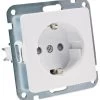 MILOS Schutzkontakt-Steckdose, Weiß Matt 250V~/ 16A, OHNE Rahmen, Klemmanschluss