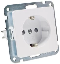 MILOS Schutzkontakt-Steckdose, Weiß Matt 250V~/ 16A, OHNE Rahmen, Klemmanschluss